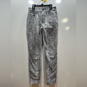 WHITE‎ HOUSE BLACK MARKET SKINNY ANKLE HIGH RISE PYTHON SNAKE PRINT PANTS Size 0